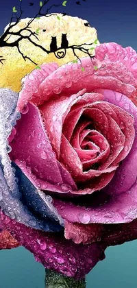 Get lost in the beauty of nature with this stunning live wallpaper! Featuring a close-up view of pastel roses, this highly-detailed, photorealistic painting appears to come alive on your phone screen