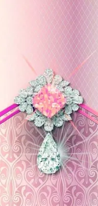 This digital phone live wallpaper features a stunning bouquet of diamond-shaped petals adorned with intricate details