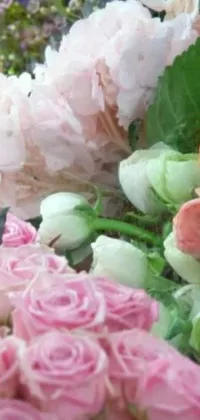 This phone live wallpaper showcases a colorful and stunning close-up shot of a beautiful bouquet of flowers