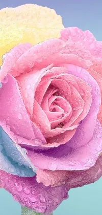 Enjoy a mesmerizing phone live wallpaper featuring a stunning close-up of a flower with sparkling droplets