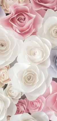 This charming live wallpaper features a delicate bunch of paper flowers arranged on a table