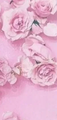 This phone live wallpaper features a beautiful painting of pink roses set against a matching pink background, offering a delightful and romantic touch to your device