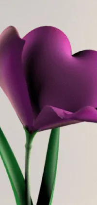 Decorate your phone screen with a mesmerizing live wallpaper of a purple flower in a vase