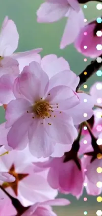 This phone live wallpaper features a close-up view of pink flowers in full bloom, creating a serene and peaceful backdrop for your screen