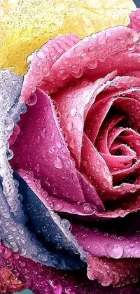 This live wallpaper features a beautiful close-up of a flower with water droplets on it