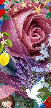 Looking for a visually captivating live wallpaper for your mobile device? Look no further! This digital art wallpaper, presently trending on Pixabay features detailed droplets, cut-out collage, and a close-up rendering of a blue rose