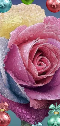 Enhance the look of your phone with this beautiful live wallpaper featuring a stunning close-up of a photorealistic rose flower head