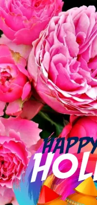 Get in the festive mood with this gorgeous live wallpaper for your phone! Celebrate the colorful and playful Holi festival with beautiful pink flowers, lively Bollywood dancers, and swirling colors in the background