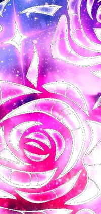 Experience the perfect blend of beauty and magic with this stunning 3D live wallpaper for your phone! Featuring a captivating image of a pink rose against a backdrop of stars, this wallpaper is designed to dazzle your senses
