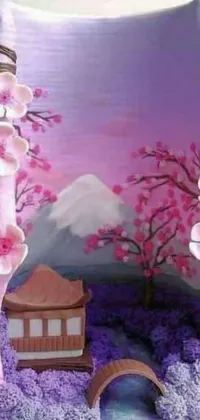 Enjoy an awe-inspiring phone live wallpaper of a beautiful vase of flowers inspired by a traditional diorama picture