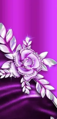 This stunning live wallpaper is a beautiful amalgamation of floral patterns and diamonds set against a gorgeous purple background