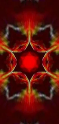 This phone live wallpaper boasts a stunning computer-generated image of a red and yellow star, emitting an eerie red aura