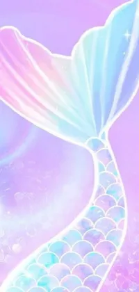 Transform your phone screen with this captivating live wallpaper featuring a stunning painting of a mermaid tail