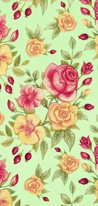 Get lost in the charm of this captivating pink and yellow rose live wallpaper for your phone