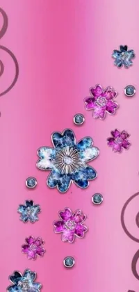 This phone live wallpaper boasts a charming pink background featuring exquisite flowers and graceful butterflies, delivering a romantic and feminine feel