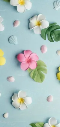 Get lost in the beauty of this stunning phone live wallpaper featuring a colorful bouquet of flowers on a serene blue background