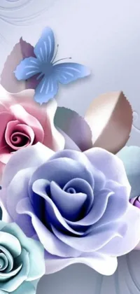 Looking for a stunning digital art live wallpaper for your phone? Check out this DeviantArt creation featuring a close-up view of flowers and butterflies