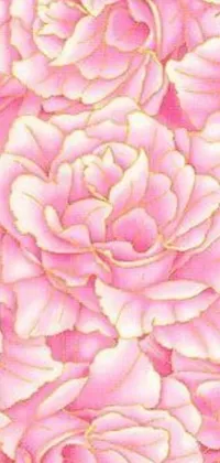This phone live wallpaper showcases a beautiful close-up of pink flowers, capturing intricate detail and delicate coloring to the design