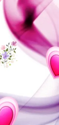 Bring some romance and charm to your phone screen with this beautiful live wallpaper! Featuring a backdrop of delicate flowers, soft pink hearts gently float through the air creating a dreamy and whimsical atmosphere