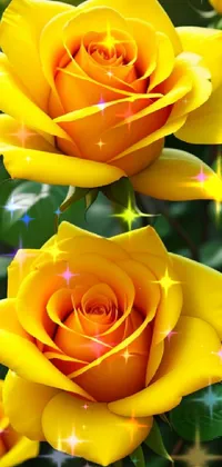 yellow roses  Live Wallpaper