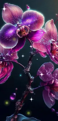 This is a stunning live wallpaper for your mobile device featuring a purple flower with water droplets, perfect for nature lovers