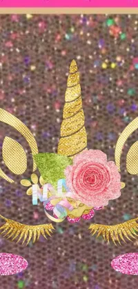 Bring your phone to life with this stunning live wallpaper featuring a charming unicorn head adorned with beautiful flowers