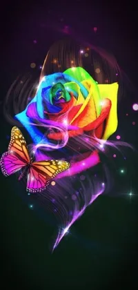 Rainbow Rose Live Wallpaper