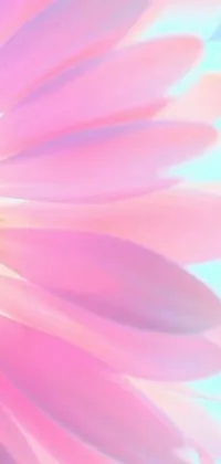 This phone live wallpaper features a stunning pink flower set against a blue sky in a pastel-colored 3D effect