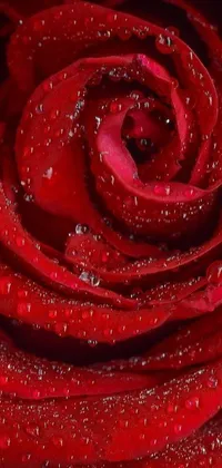 Get lost in the beauty of nature with this stunning phone live wallpaper depicting a close-up of a red rose