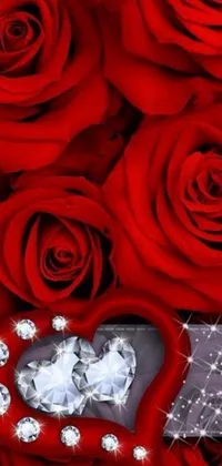 Looking for a romantic and elegant live wallpaper for your phone? Look no further than this beautiful digital rendering of red roses in full bloom