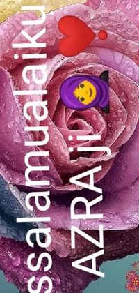This phone live wallpaper depicts a stunning purple rose background with gazillions of water droplets