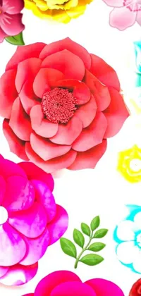 Enjoy the beauty of paper flowers with this stunning live wallpaper for your phone
