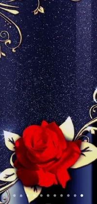 This phone live wallpaper features a stunning close-up of a cell phone adorned with a beautifully-drawn rose
