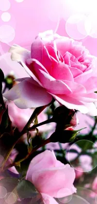 Adorn your phone with the stunning close-up of a pink rose wallpaper