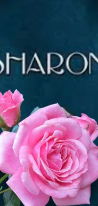 This live wallpaper features a stunning pink rose resting on top of a book cover with intricate detailing