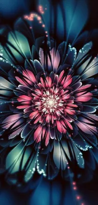 This stunning phone live wallpaper features a captivating close-up of a vibrant flower contrasted against a sleek black background