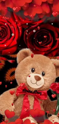 Rose and store teddy bear wallpaper