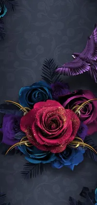Flower Purple Black Live Wallpaper