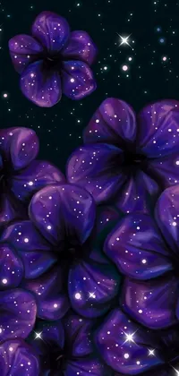 Flower Purple Light Live Wallpaper