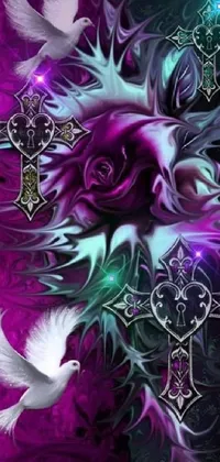 Flower Purple Light Live Wallpaper
