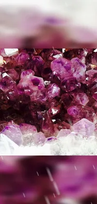 Enjoy the mesmerizing energy of this live phone wallpaper featuring purple crystal cubism