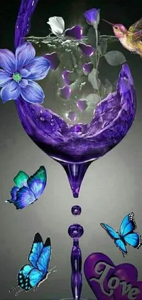 Flower Purple Violet Live Wallpaper