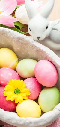 Flower Rabbit Easter Live Wallpaper