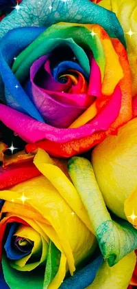 Flower Rainbow Rose Photograph Live Wallpaper