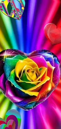 Flower Rainbow Rose Plant Live Wallpaper