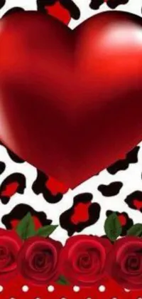 Check out this wild and passionate phone live wallpaper! Featuring a heart and roses over a leopard-print background, this design is animated with falling roses and a beating heart