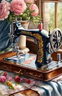 Flower Sewing Machine Textile Live Wallpaper