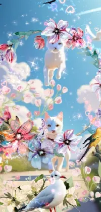 Flower Sky White Live Wallpaper