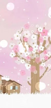 Flower Tree Painting Live Wallpaper