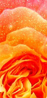 Enjoy a stunning phone live wallpaper featuring two fresh orange roses adorned with rain droplets